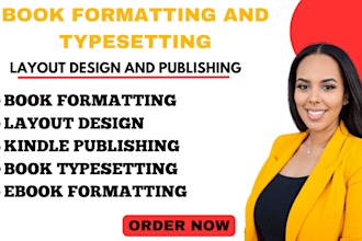 do layout design, book formatting and typesetting, publishing for amazon kdp