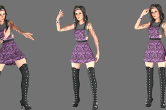 do 3d modelling, for game asset, 3d cute character, 3d stylized character