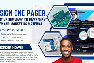 do  one pagers, custom designed executive summaries and marketing teasers