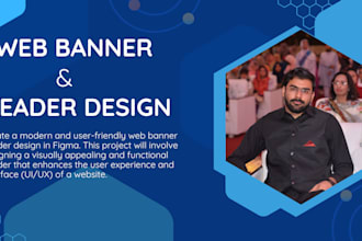 create modern  realistic web banner header design in figma