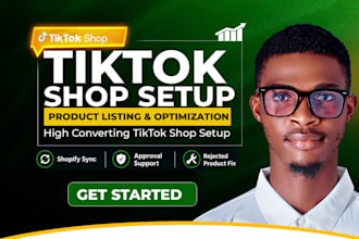 set up tiktok shop, facebook shop, instagram shop or shopify dropshipping store