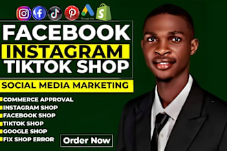 set up tiktok shop, instagram shop facebook shop or shopify dropshipping store