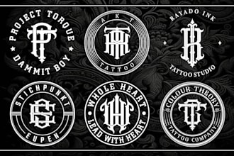 do initial letters monogram tattoo and urban clothing brand logo