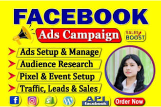 be your facebook and instagram ads campaign manager, run shopify fb ads