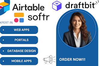 build softr draftbit webapps client portal airtable database