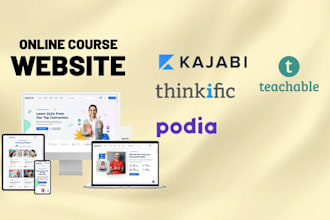 setup online course on thinkific kajabi podia learnworld learndash