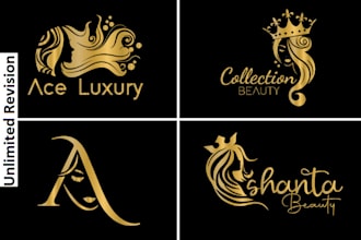 design hand drawn luxuries cosmetic logo within 24 hour
