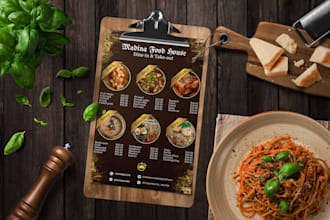 design menu card food menu, food flyer and posters