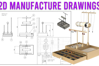 do 2d cad technical and patent drawings for manufacturing