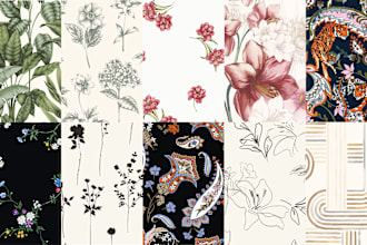 create a repeat pattern for a garment, bedding or stationary