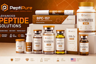 do clean peptide vial label, vial label design, product label design