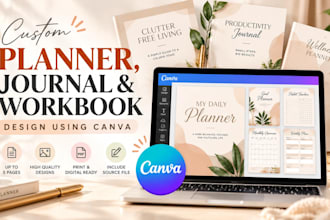 use canva to design workbook, planner and journal