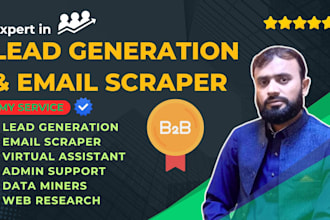 do lead generation bulk mail provider emails scraper and data entry