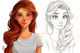 draw you a beautiful portrait in disney cartoon style
