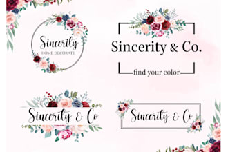 make minimalist hand drawn, feminine, floral, botanical and watercolor logo