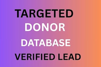 generate a valid and targeted donor database for your lead