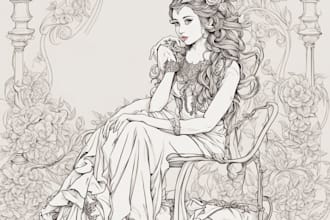 draw vector line art illustration