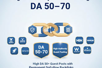 provide high da 50 plus guest posts with permanent dofollow backlinks