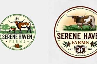 do design agriculture farm goat and cow logo