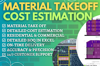 do construction cost estimation, material takeoff and boq