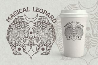 create vintage hand drawn animal, mystic, logo, illustration