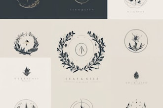 design a unique minimal, modern, celestial, botanical logo