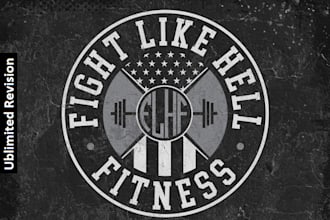 design a professional fight hell fitness logo