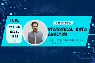 do statistical data analysis, visualization in spss, excel, python