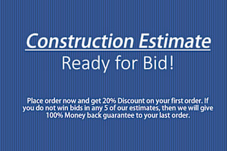 material takeoff, cost estimation and bid documentation