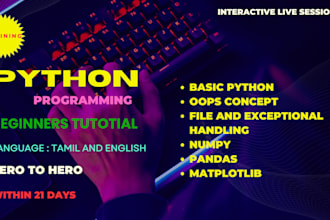 provide training and documents for python programming