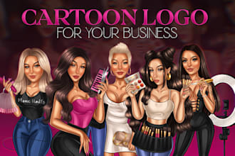 draw cartoon logo, custom portrait, bratz doll character