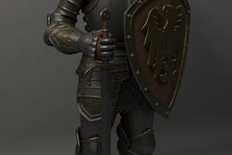 model 3d wearable armor, knight armor, 3d helmet, 3d cosplay, 3d weapon and mask