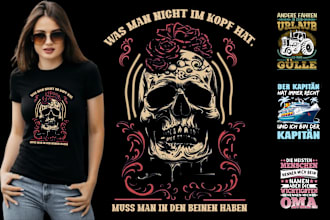 do german saying custom and bulk t shirt design in 24 hours