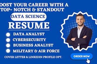 write ats resume for data science cybersecurity business data analyst