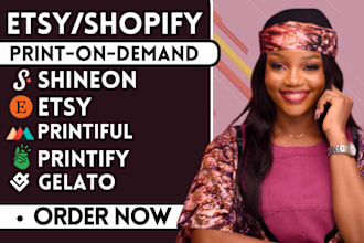 setup shopify print on demand printful printify etsy digital product shopify pod
