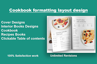 create a professional cookbook designs within 24 hours