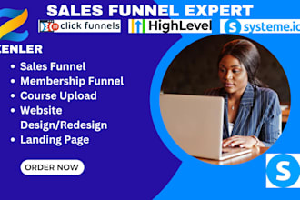 new zenler sales funnel landing page gohighlevel systeme io clickfunnels expert