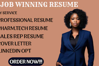 write a medical resume, tech sales resume, CV  cover letter and linkedin