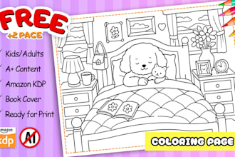 draw bold and easy, coloring page, cute doodle, line art for kids and adults