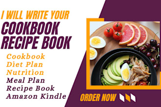 write and format your cookbook, recipe book, diet plan, meal plan, amazon kindle