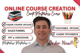 create online course content, course curriculum workbook, lesson plan, ppt slide