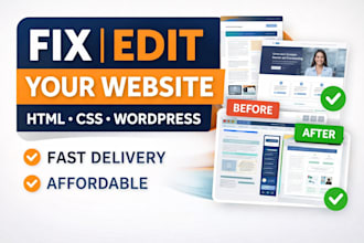 fix, edit and modify your existing website