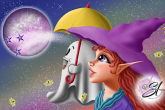 create illustration and character design, hand draw