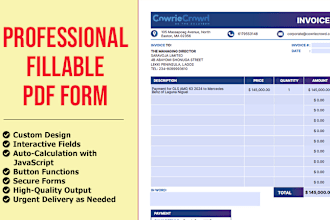 create fillable PDF form within 24 hrs