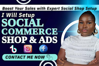 setup and promote tiktok shop dropshipping, facebook, instagram shop for shopify