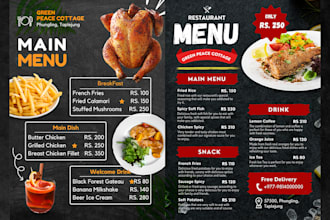 design modern restaurant, hotel or bar menu
