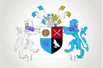 do modern coat of arms family crest heraldic logo design