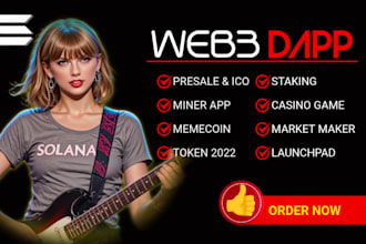 build presale staking miner dapp on evm solana blockchains