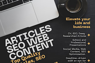 write and design your SEO article, blog, website, social media, presentation