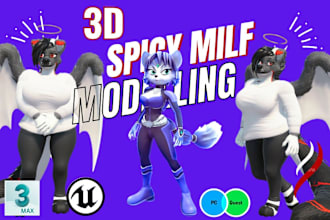3d vrchat character, furona, furry avatar, nsfw model in vtuber, vrc, quest